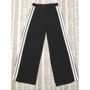Fashion Nova Black Wide Leg Pants w/Side Stripes